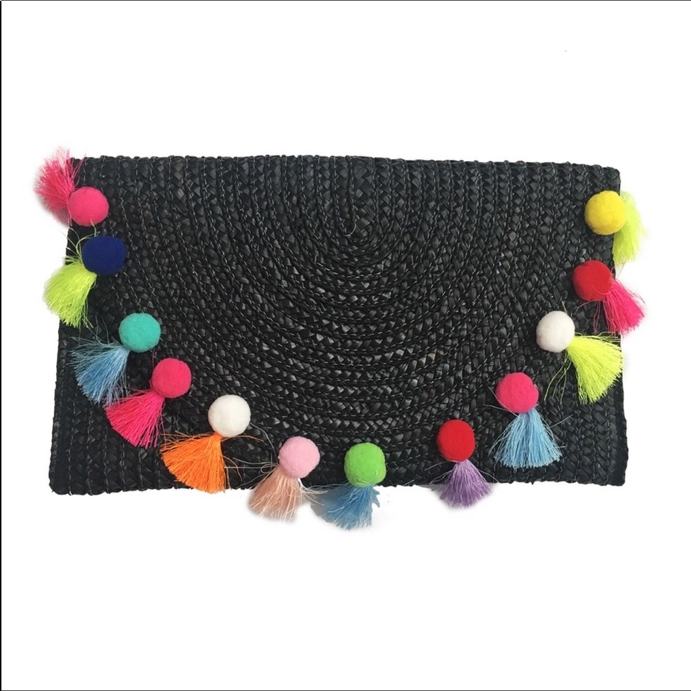 Black Pom Pom Clutch - Picture 3 of 4